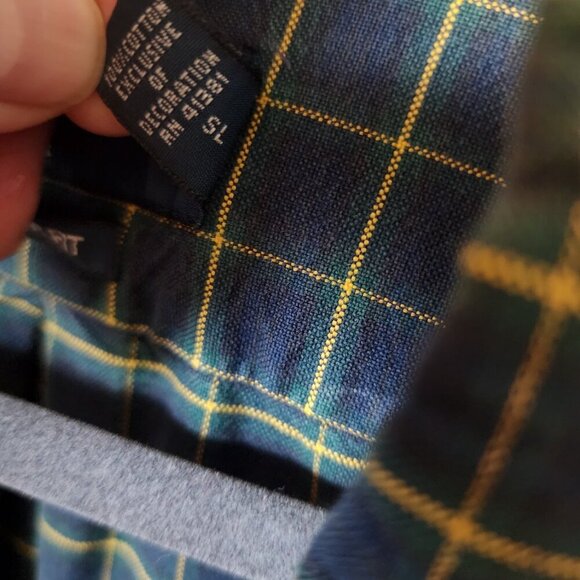 Ralph Lauren Classic Fit Green Yellow Blue Plaid Long Sleeve Button Up Shirt XXL - Picture 4 of 10